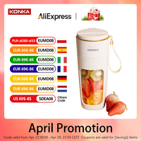 KONKA 340ml Portable Blender, High-Speed Juicing for Home, Office & Outdoor. Food-Grade, Easy-Clean KLLJ-3401
