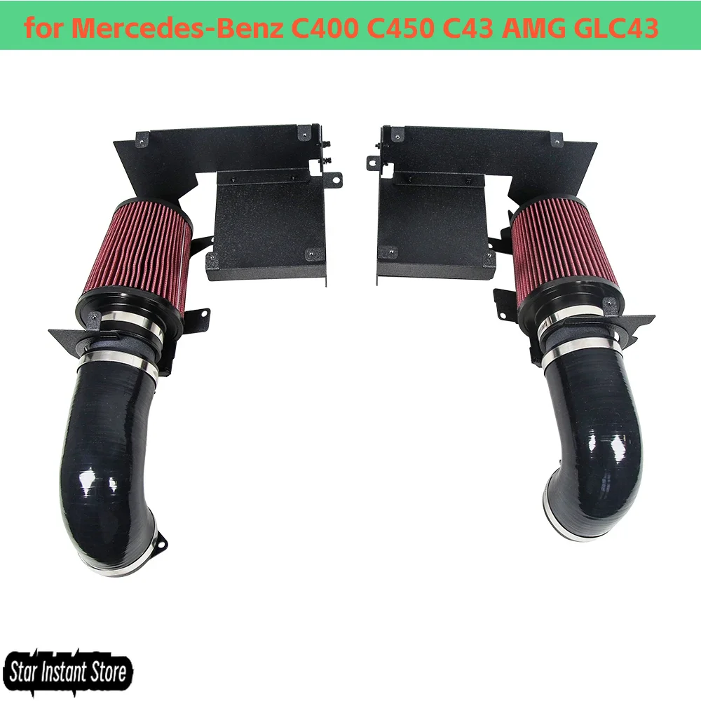 

Система впуска холодного воздуха для 2012+ Mercedes-Benz C400 C450 C43 AMG GLC43, M276 V6 Performance Воздушные фильтры