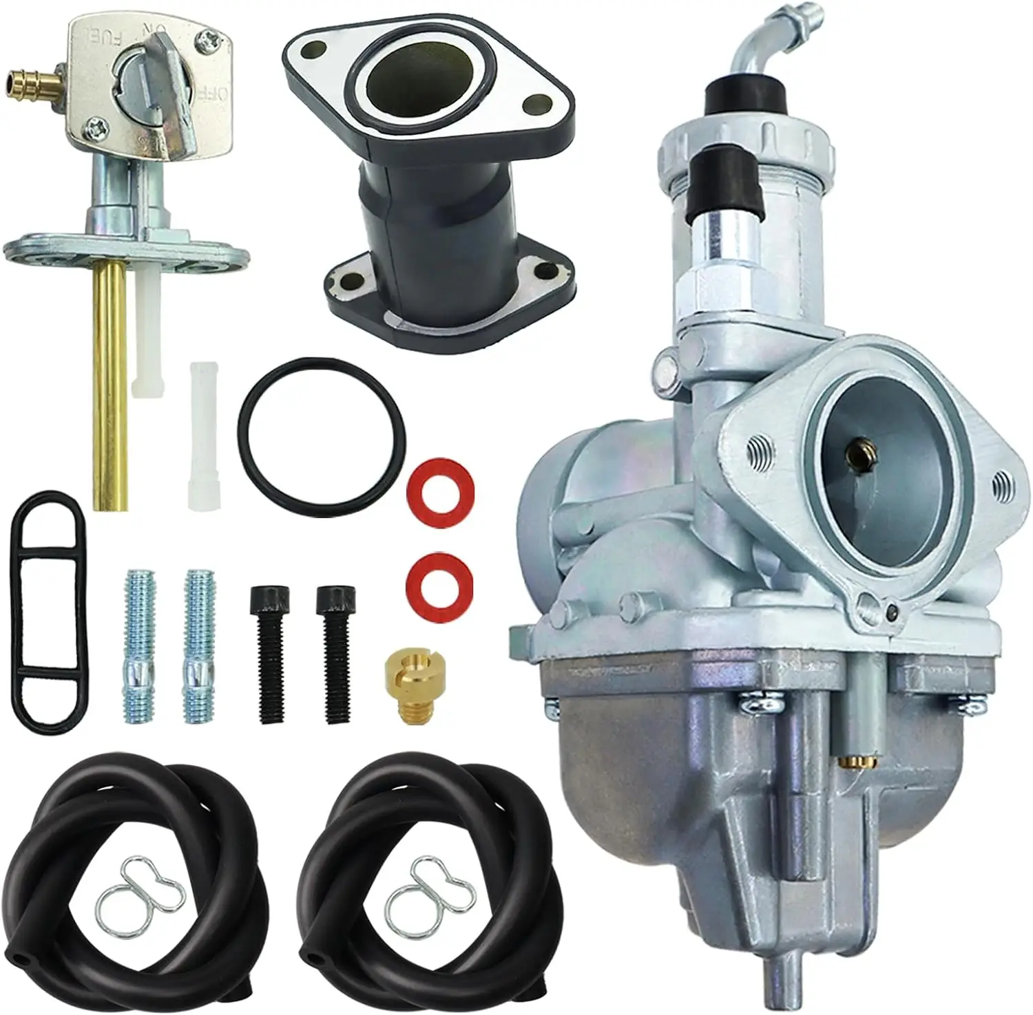YFM125 Carburetor  For Yamaha 4BD-14101-10-00 Fits For YFM225 MOTO-4 Breeze 125 YFA1  with Intake Manifold Boot Fuel Petcock