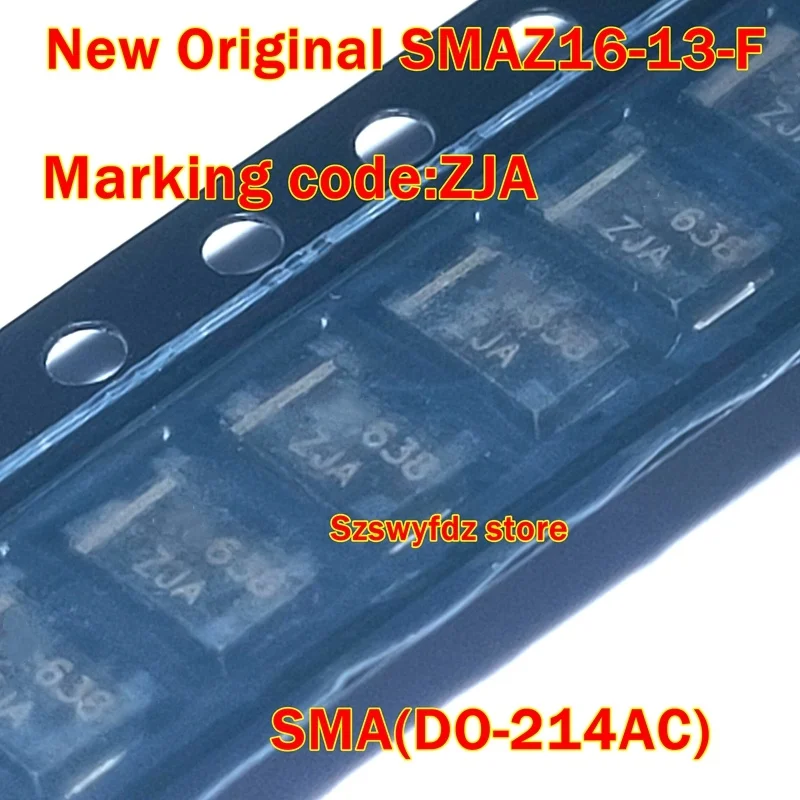 1Pcs to 100Pcs New Original New Original Smaz16-13-F Smaz16 Sma(Do-214Ac) Marking Code:Zja 1.0A Surface Mount Zener Diode