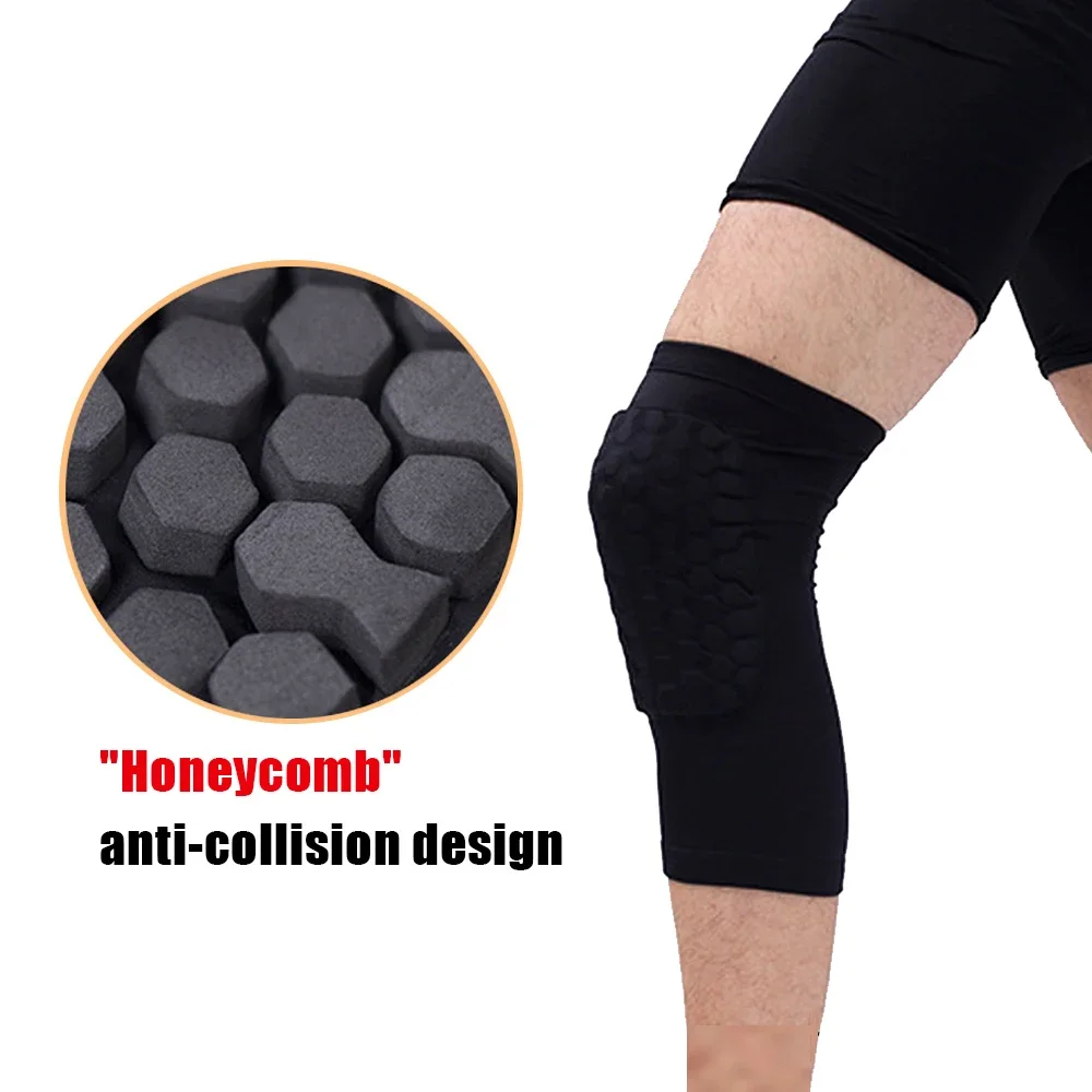 1/2Pcs Knee Support Brace Pads, Breathable Short Shockproof Honeycomb Football Volleyball Compression Kneepad Protector Gear