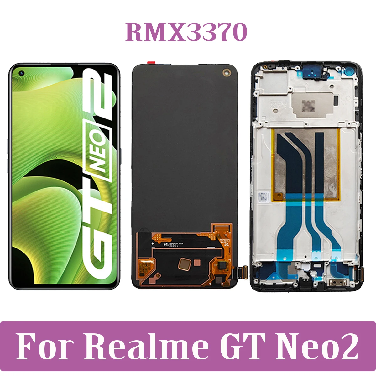 

6.62" AMOLED For OPPO Realme GT Neo 2 Neo2 RMX3370 LCD Display Touch Screen Digitizer Assembly