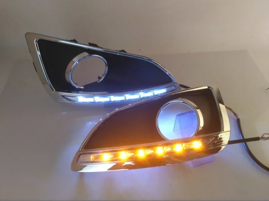 

Светодиодные дневные ходовые огни Osmrk drl для Hyundai IX35 с движущимися желтыми поворотниками и синими ночными огнями