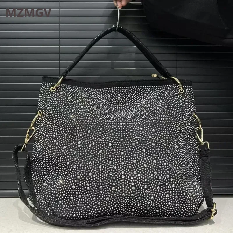 

Luxury Design Ladies' Fashionable Rhinestone Single Shoulder Bag Large Capacity Leopard Print Pattern Handbag Sac A Main Femme