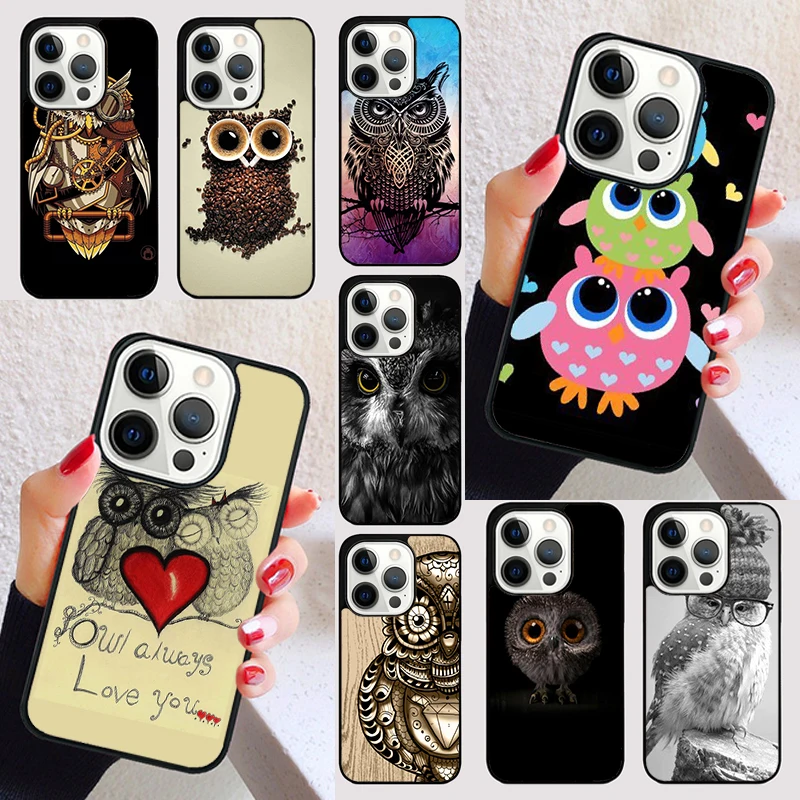 Owl bird clockwork pretty steampunk cover For iPhone 15 16 13 12 11 14 Pro Max Mini Max SE 2020 7 8 6S Plus Phone Case