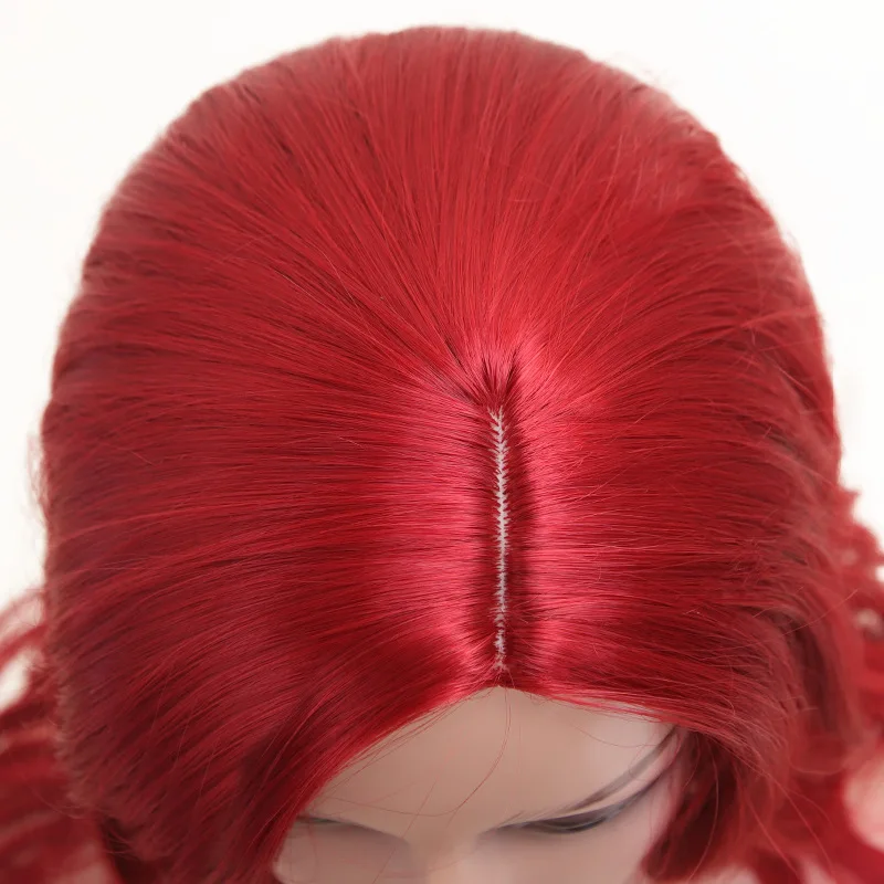 

Экспорт парика Внешняя торговля Синтетическое высокотемпературное волокно Длинные вьющиеся большие волны Роза Внутренняя сетка Боковая часть Кепка для парика