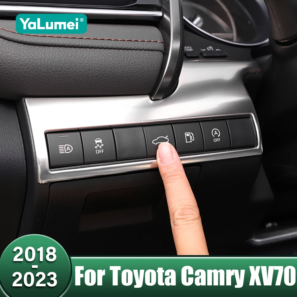 

Stainless Car Head Lamp Light Switch Headlight Adjustment Knob Panel Control Button Trim For Toyota Camry XV70 70 2018-2022 2023