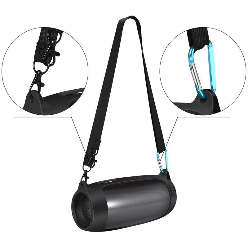 New 2X For JBL Pulse 4 Silicone Protective Sleeve Portable Bluetooth Speaker Silicone Protective Shell With Shoulder Strap
