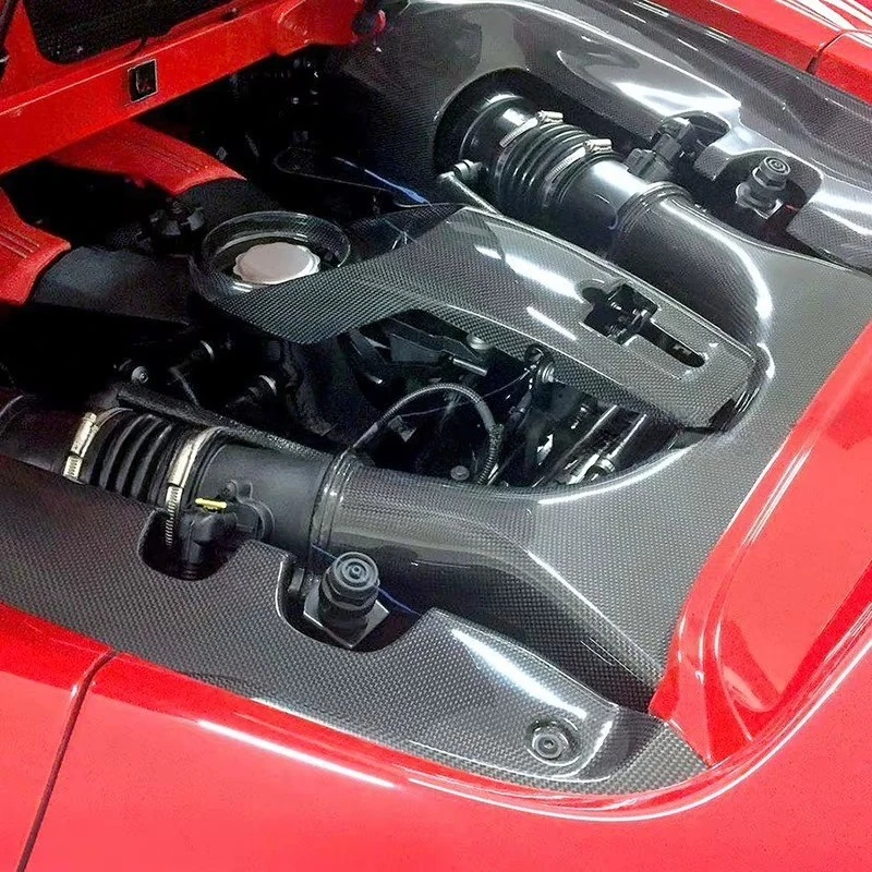 2PCS Carbon Fiber Left Right Interior Side Engine Bay Compartment Covers Kits for 488