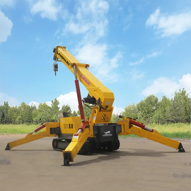 

European Diesel Mini Crane Hydraulic Crawler Spider Crane 1 Ton 3 Ton EPA Small Folding Crane For Marine Use Customized