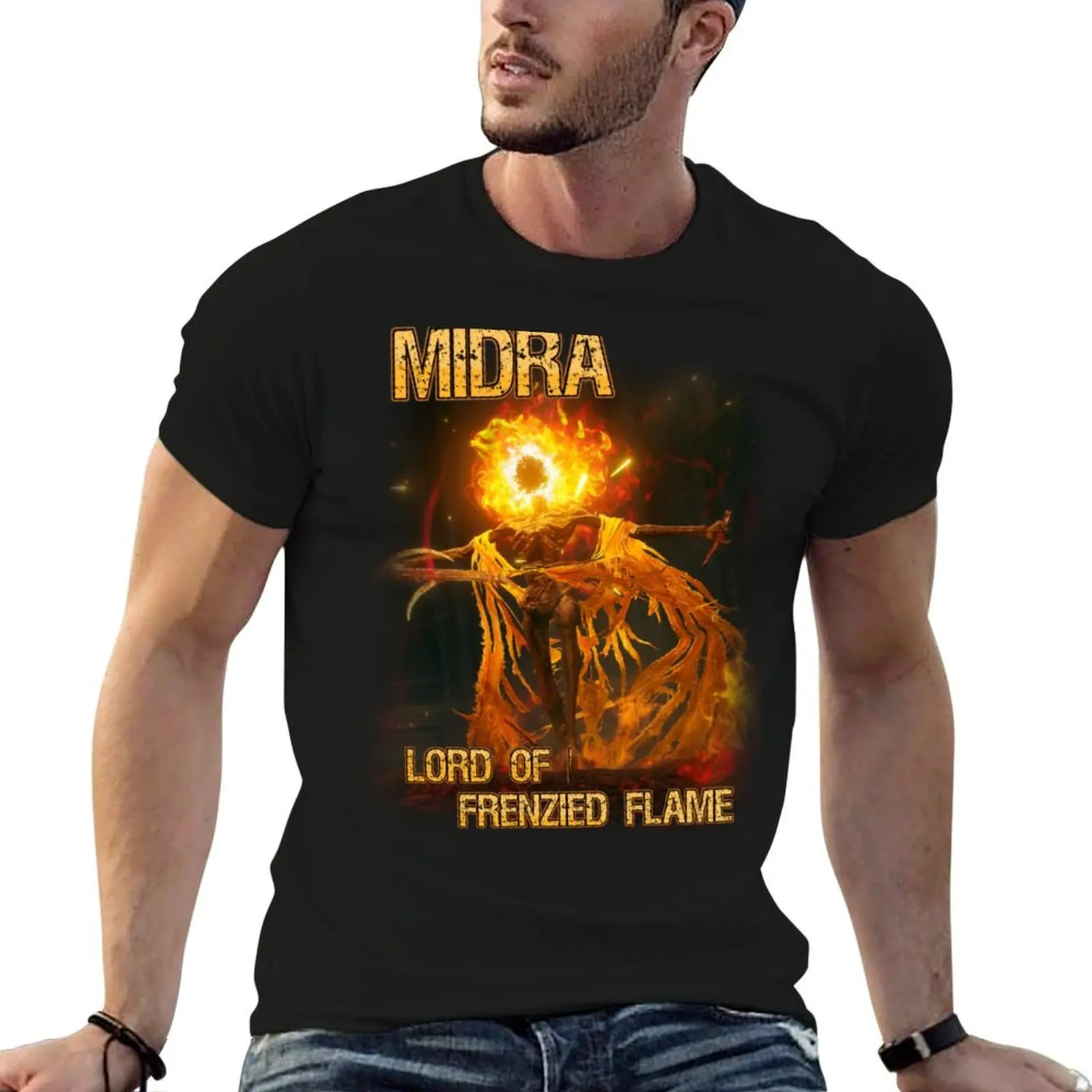 Midra, Lord of Frenzied Flame T-Shirt Luxury man animal prinfor boys men clothings