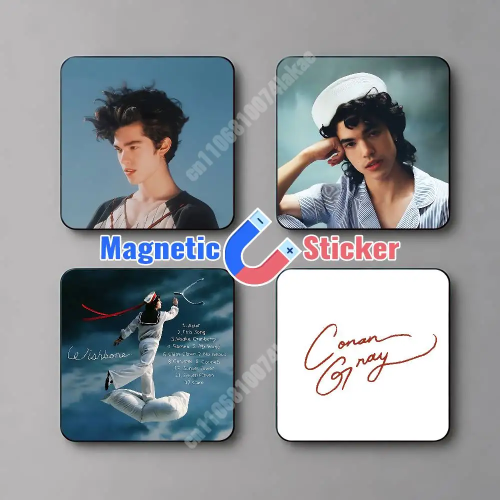 C-Conan Found Heaven G-Gray Wishbone Magnetic Sticker Reflective Fridge Decal for Metal Surfaces Magnet Sign