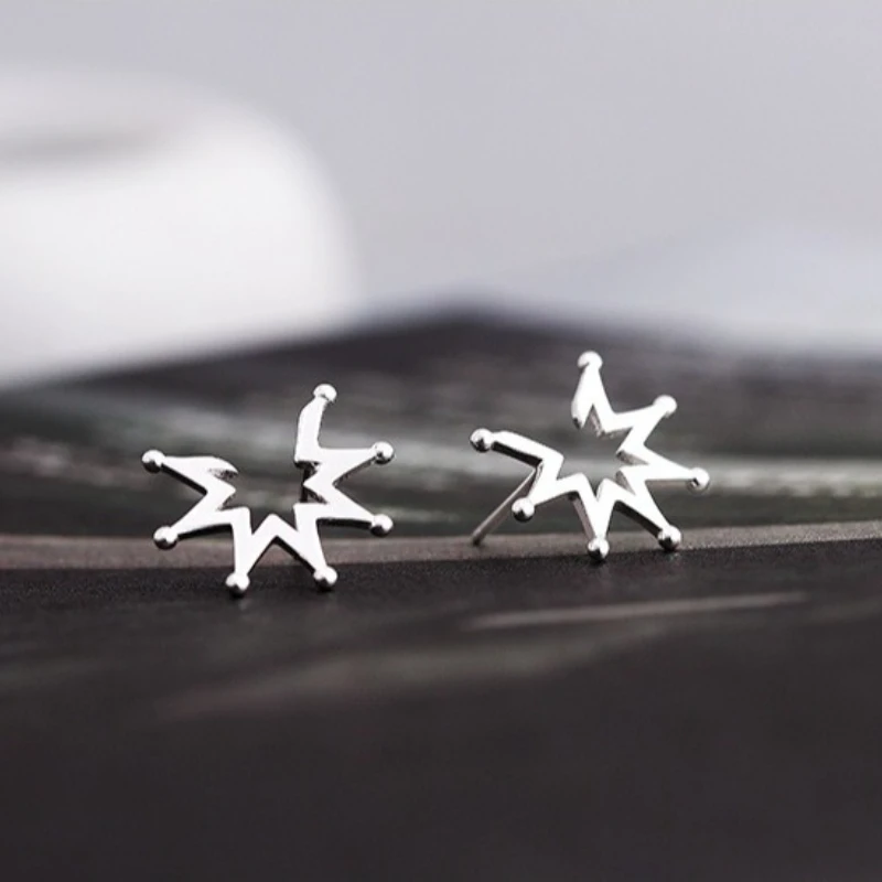 أقراط من الفضة الإسترليني عيار 925 على شكل عباد الشمس، تصميم أنيق وبسيط وفريد من نوعه، هدية للفتيات، أقراط أنيقة للنساء