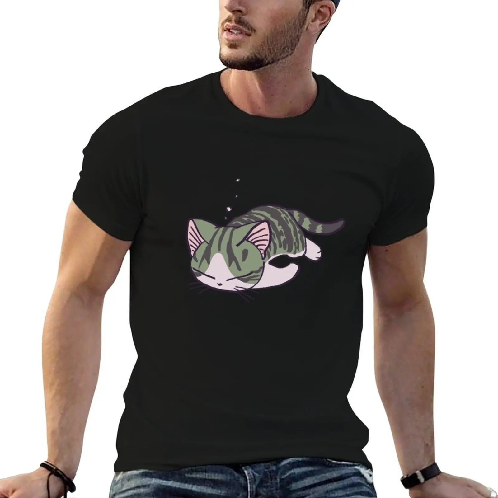 Dibujo a Chi, el gatito, en rosa pastel y con un aspecto soñador 4 / Camiseta de Chi's sweet home, talla grande, manga corta