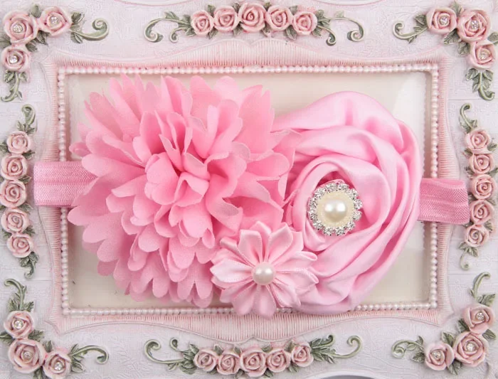 1PCS Flowers Baby Headbands Vintage Newborn Girls Peony Rose Flower Headband Birthday Decoration Photo Shoot Props