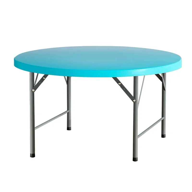 

Round simple foldable dining table outdoor large stall table and chairs 10 people Hot sales