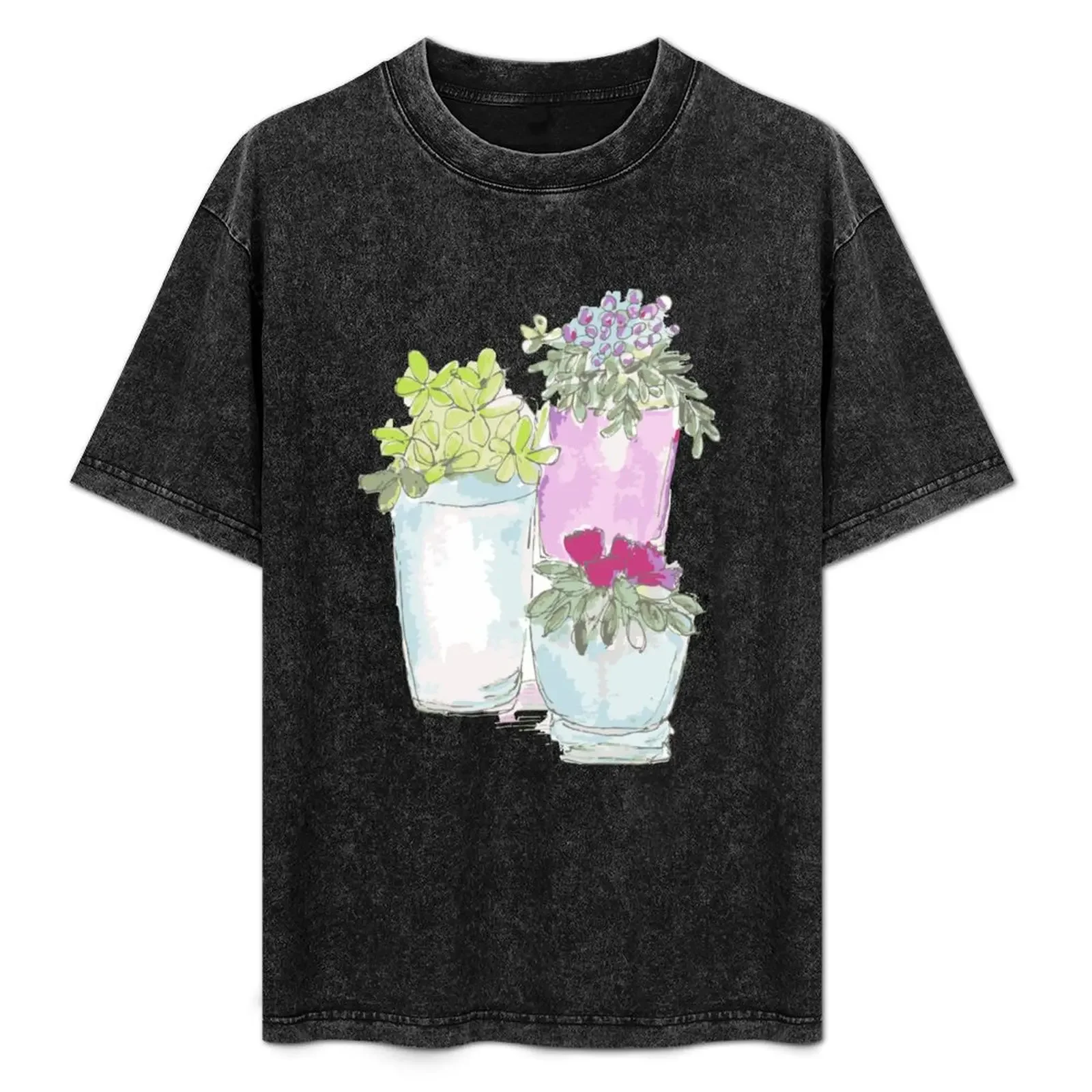 

Whimsical Potted Plants T-Shirt summer shirt Funny t-shirt anime tshirts personalised oversized t shirts for men