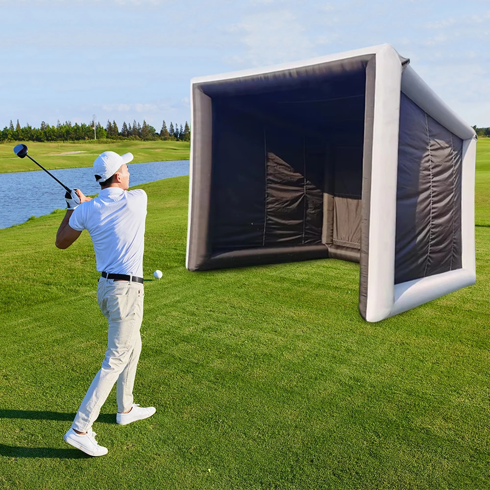 

10ft/15ft Oxford Inflatable Golf Practice/Chipping Swing Simulator Net Cage Tent With Blower For Outdoor Indoor Golf Training