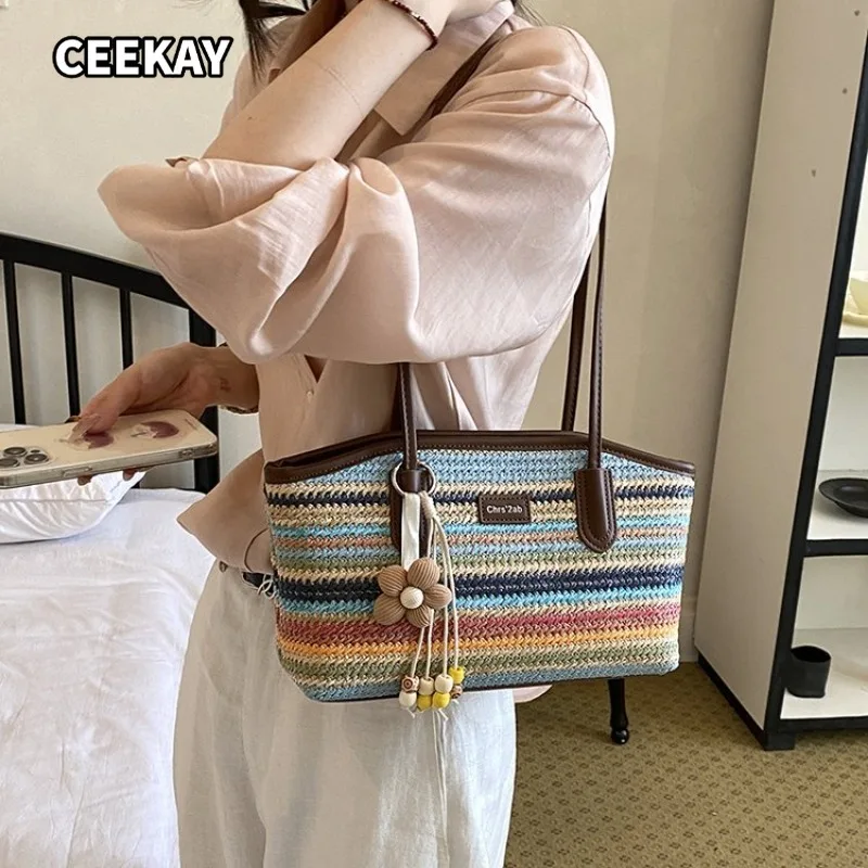 CEEKAY Solid Color Oversized Shoulder Bag Blank No Logo Fabric Decor Matching Mini Clutch Casual Bag for School Office Daily Use