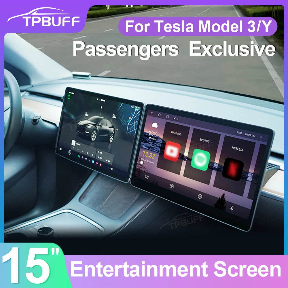 15\'\' Car Tablet Computer for Tesla Model 3 Y Co Pilot Passenger Entertainment Display Touch Screen Multifunctional Android13.0