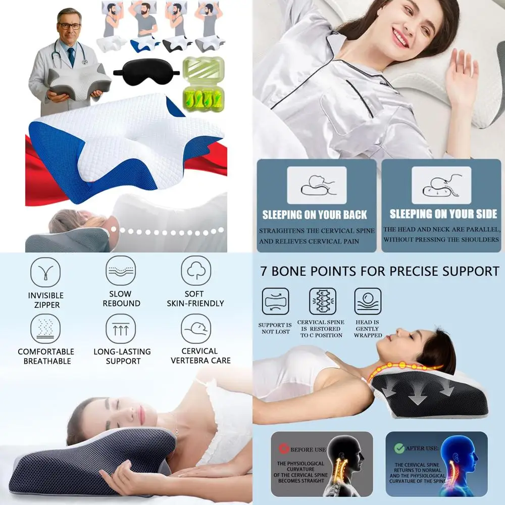 

Усовершенствованная подушка-реставра 3-го поколения для поддержки шеи, облегчения апноэ во сне и эргономичного дизайна