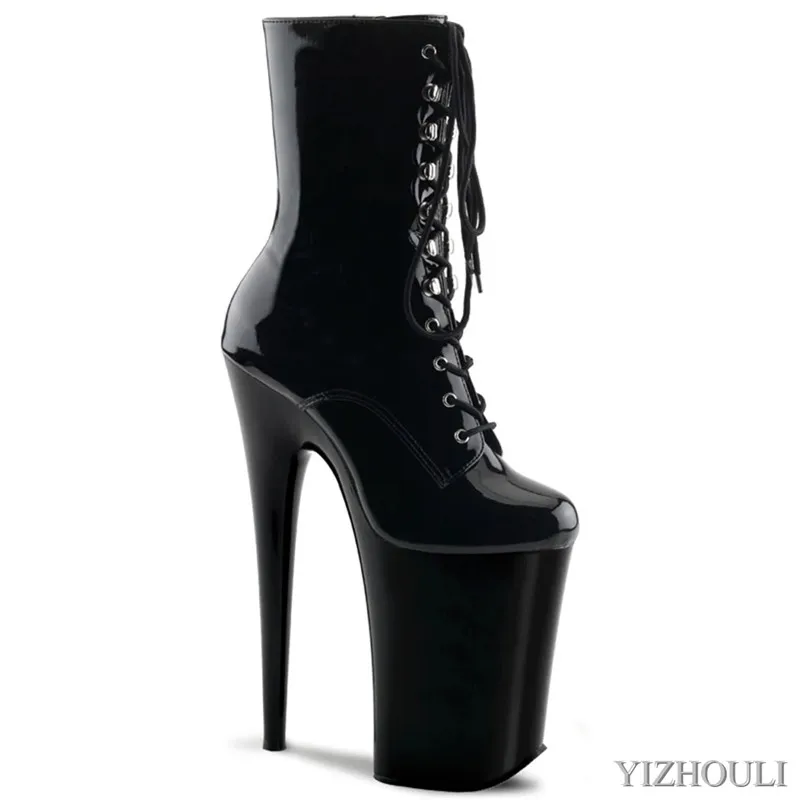 Sexy 9 inches high heel and ankle boots, spring and autumn shoes 23 cm thin heel pole dance, night club party dance shoes