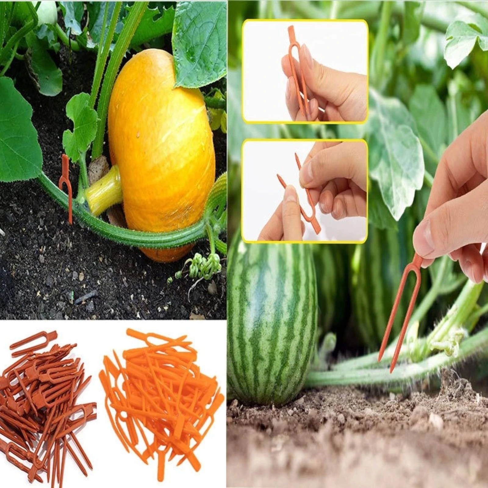 Plant Fixing Pin Water-Resistant Garden Plant-Fixing Clip with Plastic Fork Stakes Strawberry Runner Clip Easy-to-Use