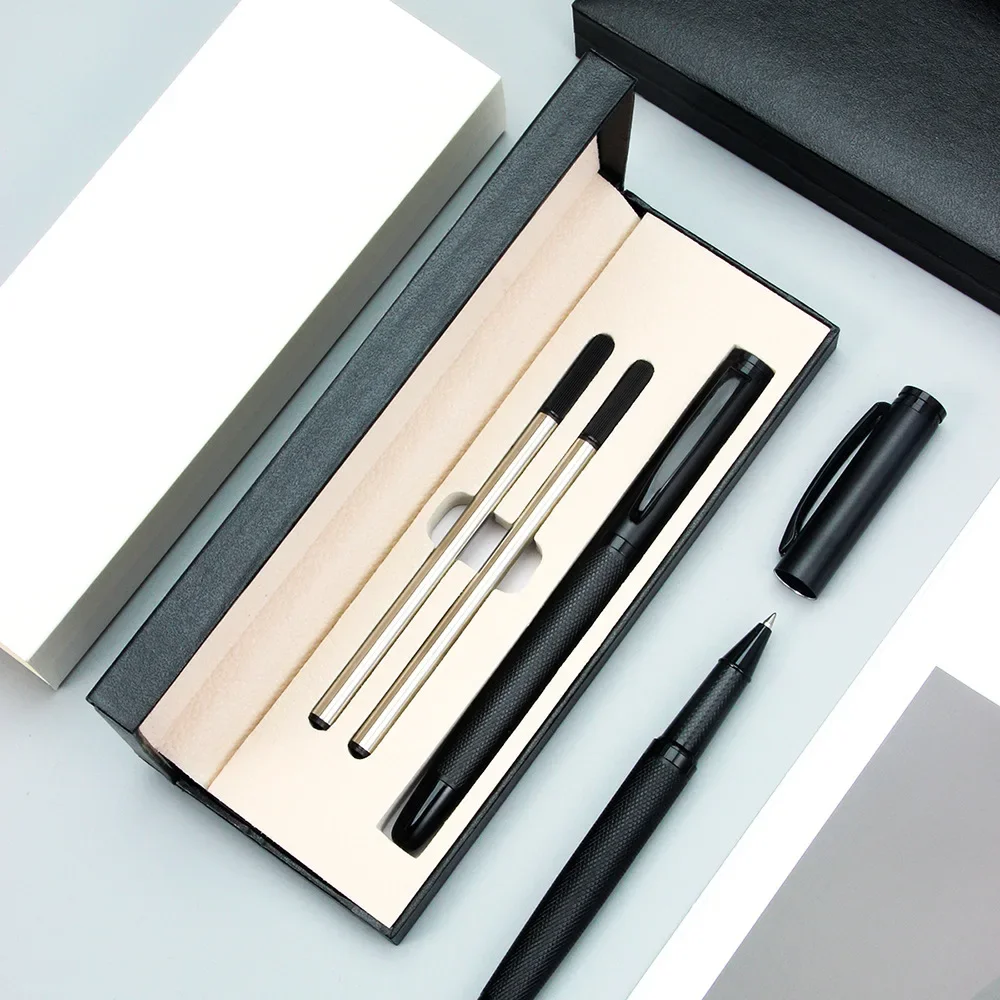 1 Set Luxury Metal Ball Point Pen Refill and Box Combination Pens for Business Writing Office Stationery Customized Logo Gift