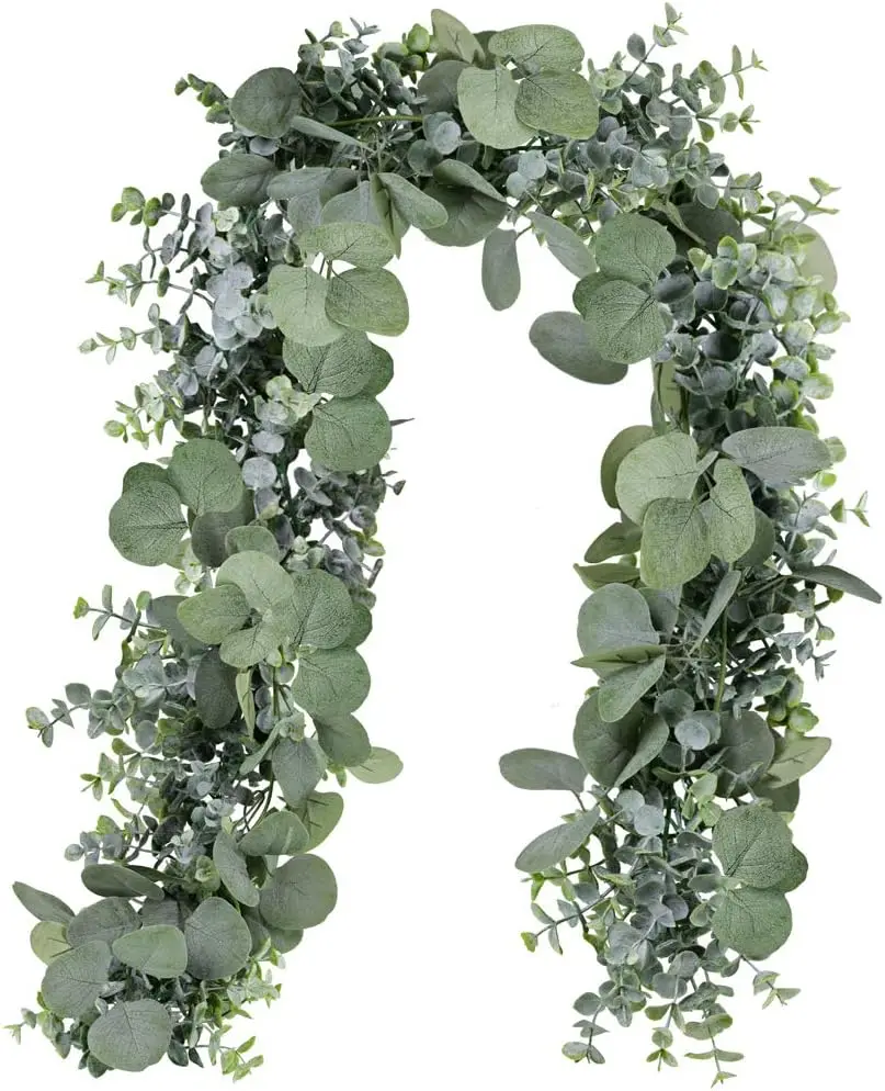 

Гирлянда из искусственного эвкалипта 5,9 фута (серо-зеленая) для свадебной арки, декора внутри и снаружи помещений