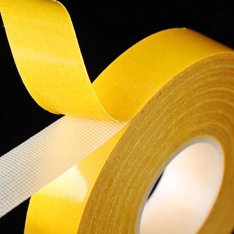 

20Meter Double Sided Tape High Viscosity Grid Fiber Double Sided Tape Transparent Sticky Adhesive Fiber Mesh Adhesive Tape 1cm