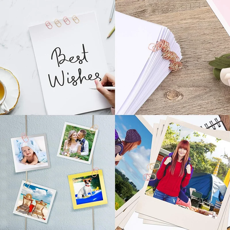 50 Piece Paper Clips Cute Love Heart Shaped Paper Clips Paper Clip Metal Bookmark Clips For Office School Desk Organizers