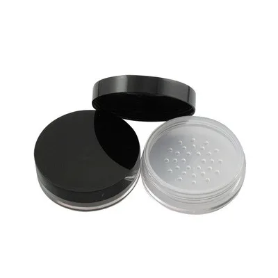 

20g plastic loose powder box transparent bottle empty box with isolated mesh powder box cosmetic packaging material