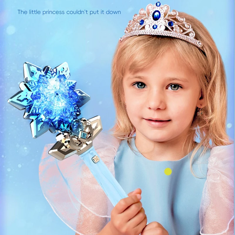 Children Girls Little Princess Magic Wand With Lights Music Girls Play House Toys Spray Magic Wand Light-emitting Birthday Gift