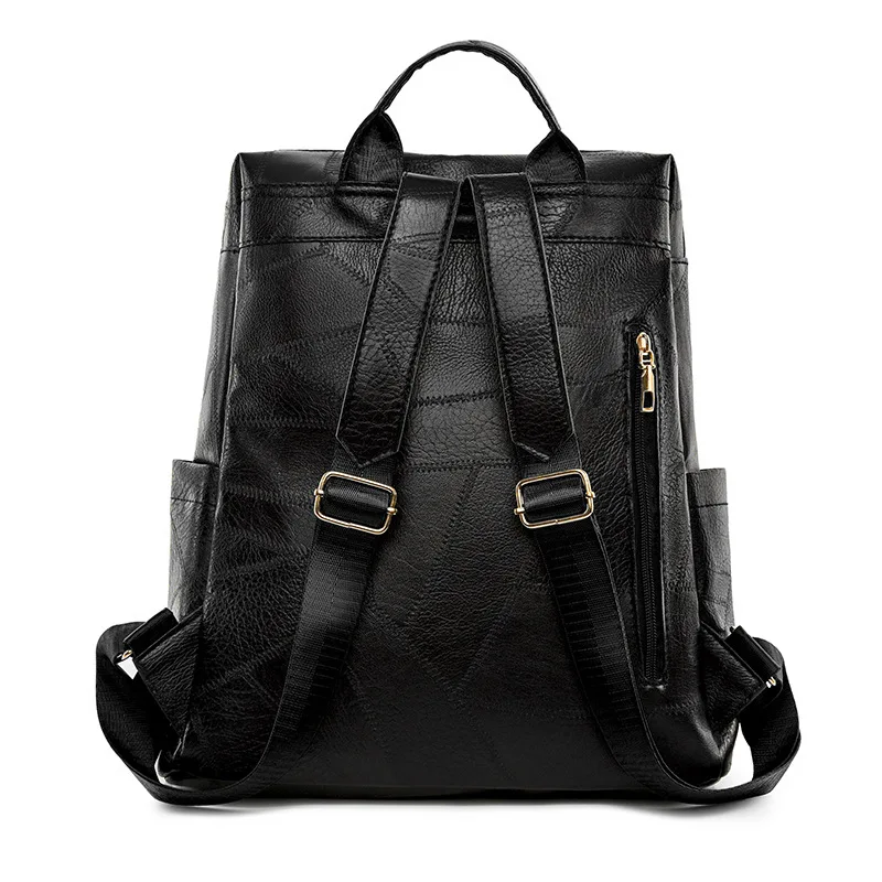 Textured Leather Backpack Stylish Double-Zip Design with Adjustable Straps, Spacious Pockets Functional Chic for Daily Commutes