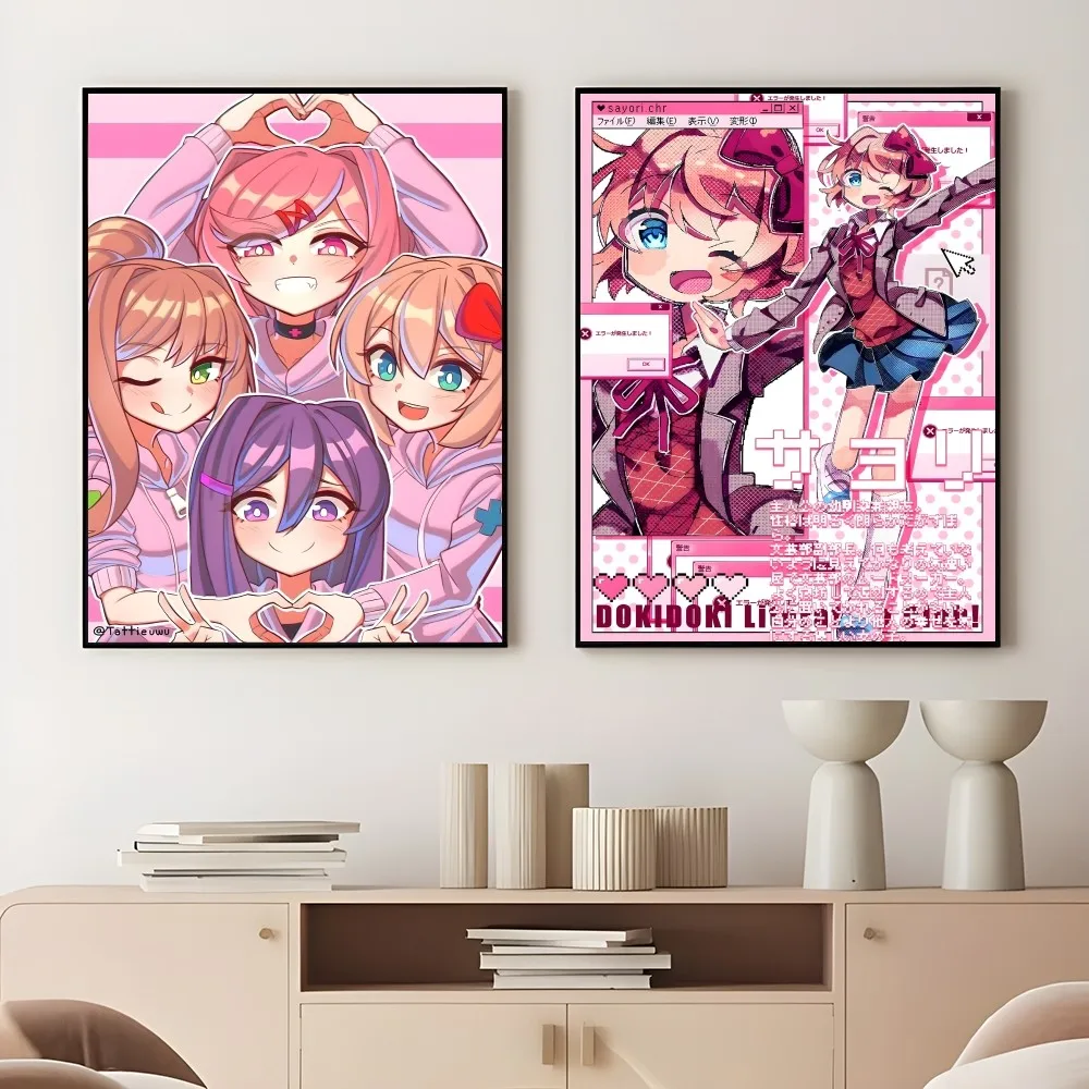 Game Dokis D-Dokis L-Literatuares Club Poster Sticky Wall Art Printing Waterproof Home Living Bed Room Bar Aesthetic Decor