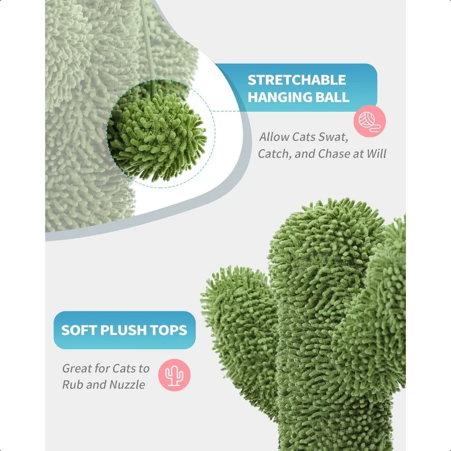 Made4Pets Drapak dla Kota 25.6 Kaktusowy Drapak dla Kota Szczeniaka z Sznurkiem Sizalowym dla Kotów Domowych Drapak do Pazurów Pionowy