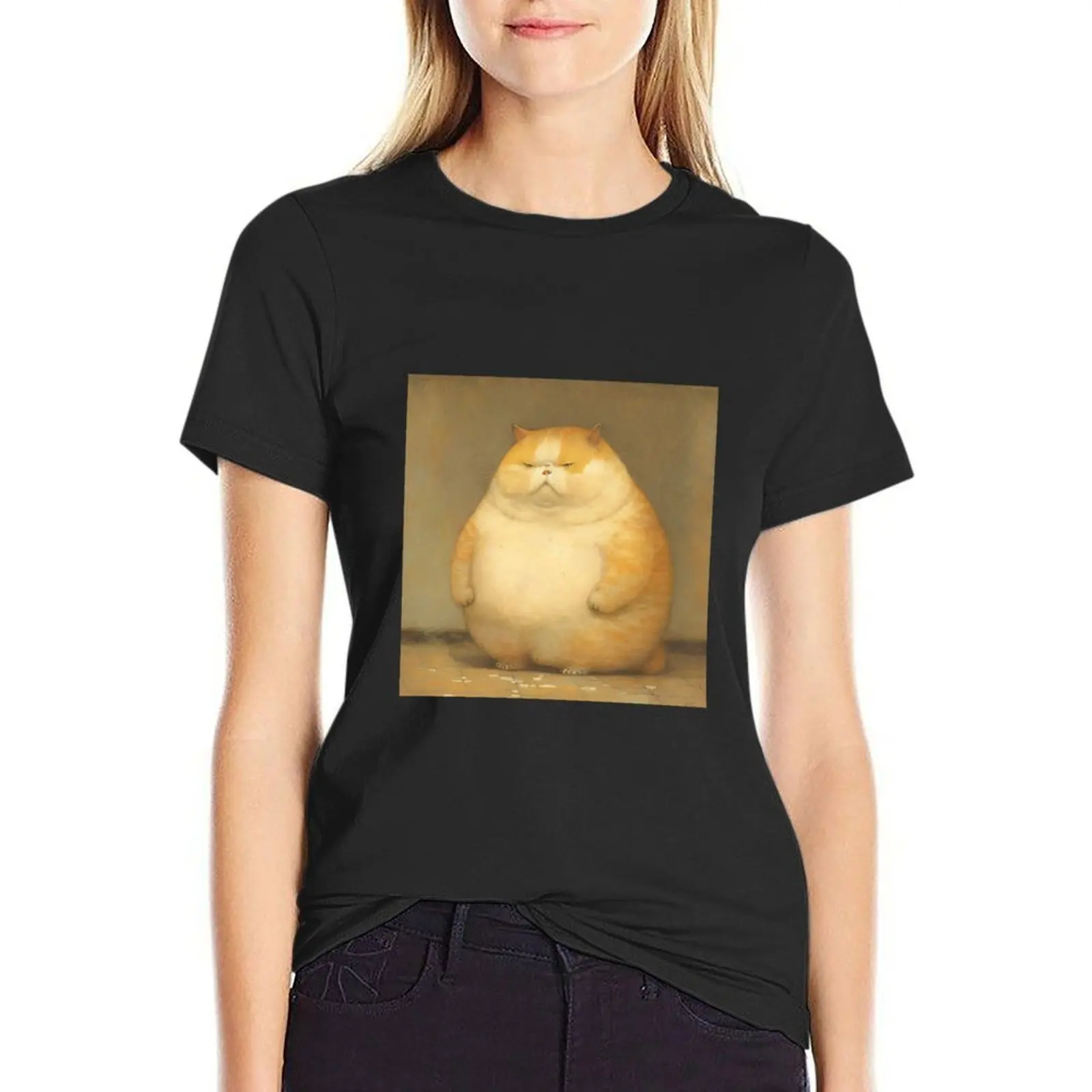 

Vintage Cute Cat standing up T-Shirt animal prinfor shirts graphic tees t shirts for Women graphic