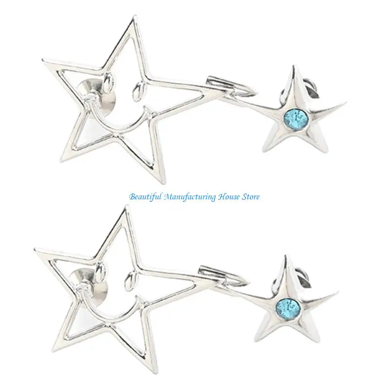 E56A شكل نجمة تشديد زر الخصر للنساء تنورة السراويل الجينز مشبك الخصر قابل للتعديل دبابيس معدنية الملابس والاكسسوارات #2