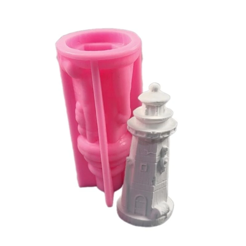 J0MC Lighthouse Sculpture Silicone Molds قوالب الجص لزخارف المنزل الحرفة