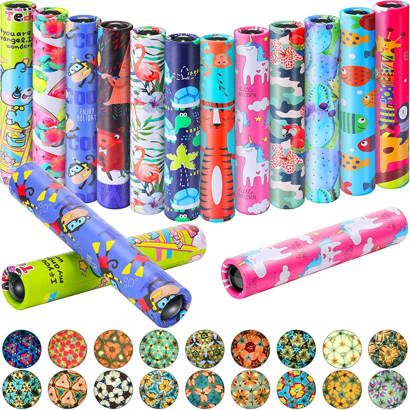 6Pcs Classic Cartoon Kaleidoscope Educational Toys Kids Birthday Gifts Party Favor Classroom Prizes School Return Gifts Fillers