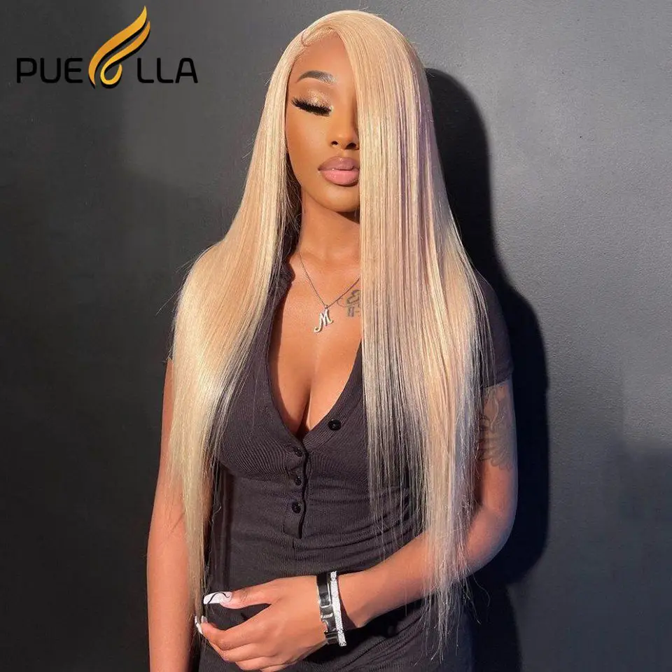 Straight Honey Blonde Colored Brazilian Human Hair Wig 13X4 Lace Front Body Wave Wig Transparent 13x6 Lace Frontal Wigs