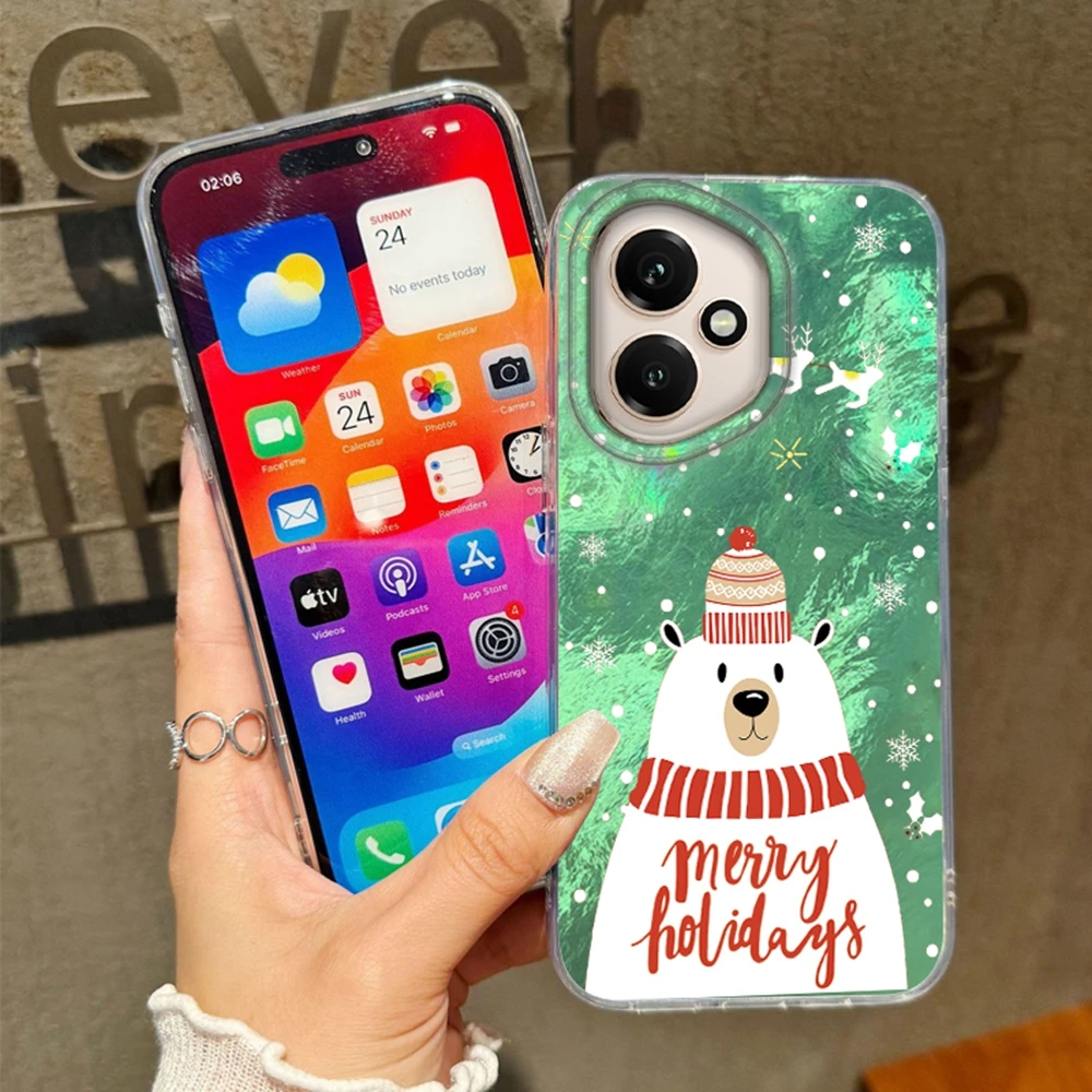 Kerstsneeuwman Telefoon Case Voor Huawei Honor 400 200 Pro Magic 7 6 5 Lite 90 Smart X9c X9a X8a X8b X8c X7c X6 Meisjes Funda Cover