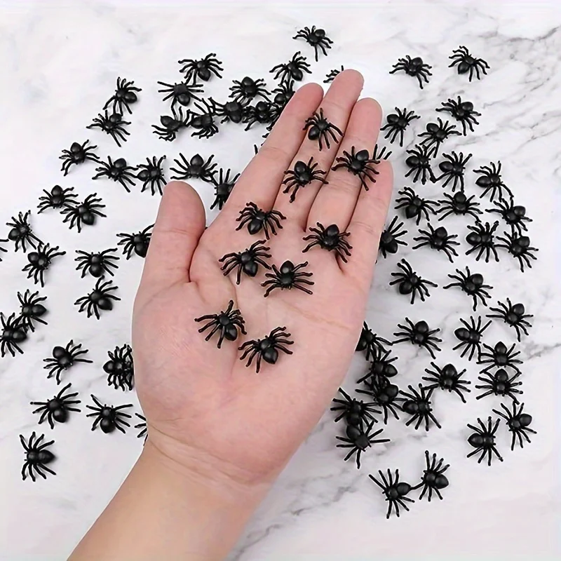 50/100pcs Realistic Spider Halloween Decoration, Mini Spider Realistic Scary Spider Prank Halloween Haunted House Decorations