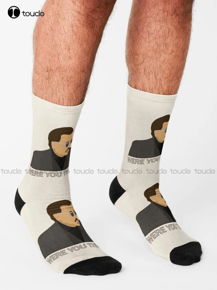 Were You There? - Johnny Depp Socks Mens White Socks High Quality Cute Elegant Lovely Kawaii Cartoon Sweet Cotton Sock Colorful