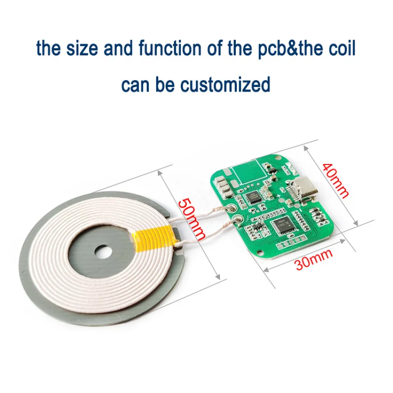 Custom.Fast Wireless PCBA Board Transmitter Module Coil Charging 15W wireless & coil