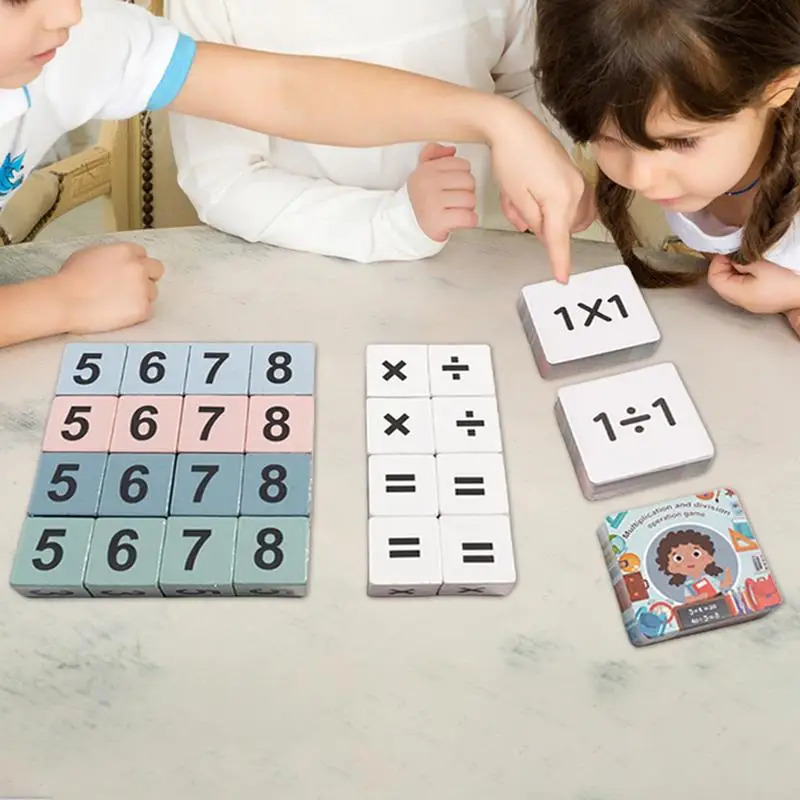 Wooden Math Board Toy Math Game Wood Math Toy Wooden Table Game Family Travel Game For Boys Girls Children Kids Friends