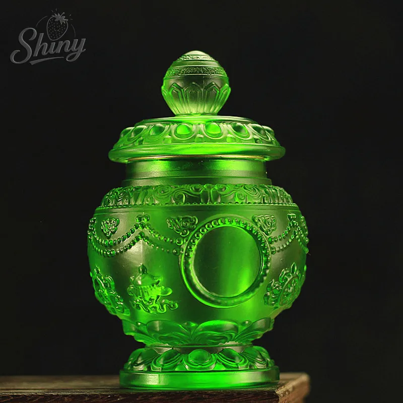 13cm 7 Colors Tibetan Tranic Supplies Resin Eight  Auspicious Symbol Ruyi Lucky Decorate Treasured Bottle Home Decor