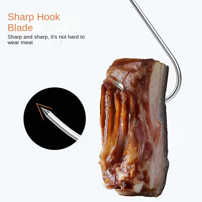 

Thick S Type Sun Cured Meat Hook Solid Large Stainless Steel Pork Sausage Roast Duck Hook Meat S Hook Tip S Hooks Meat Hook