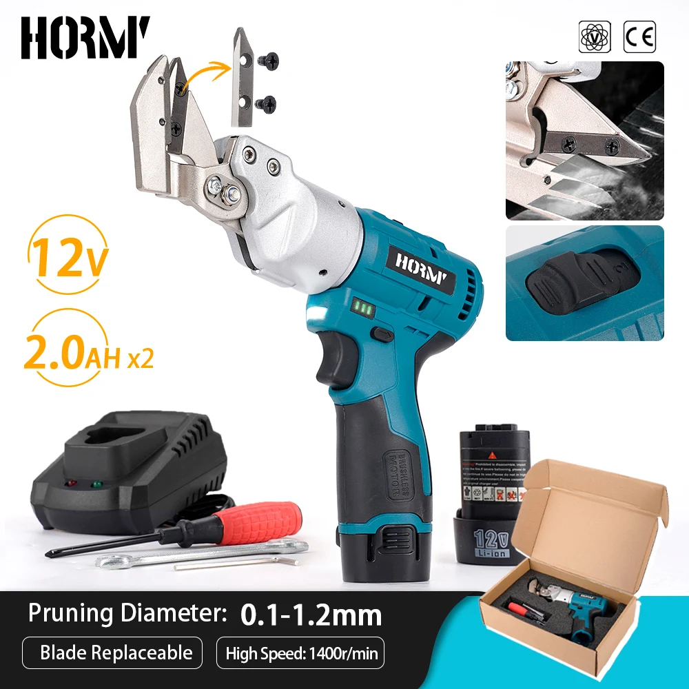 

Hormy 12V Two Speed Electric Tin Shears Lithium Powered Gardening Cutting Compatible with Makita Batteries