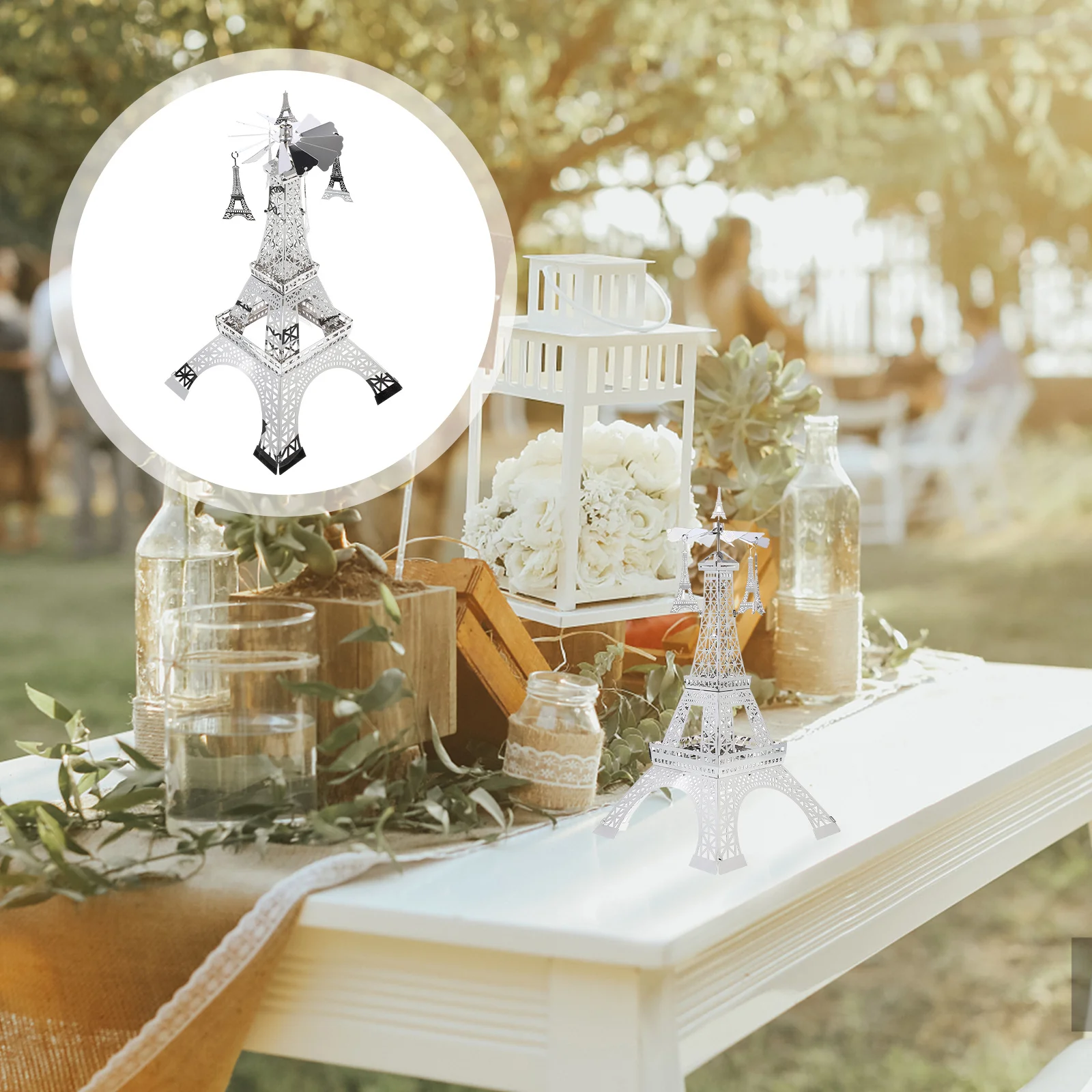 

1pc Rotating Holder Metal Handmade Tea Light Stand For Christmas Wedding Party Romantic Dinner Table Decor Eiffel Tower